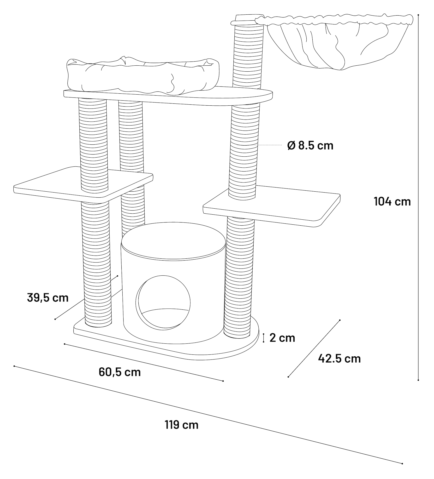 Flamingo Scratching tree  Starla Grey