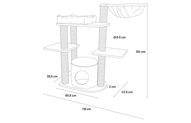 Flamingo Scratching tree  Starla Grey