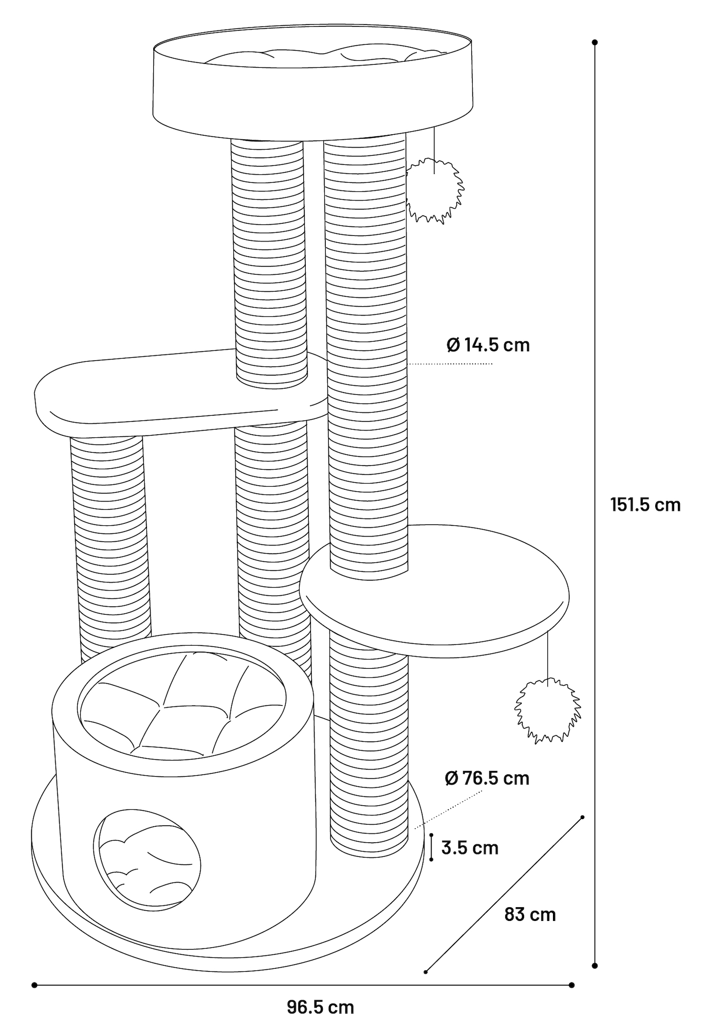 Flamingo Scratching tree  Tarra Grey