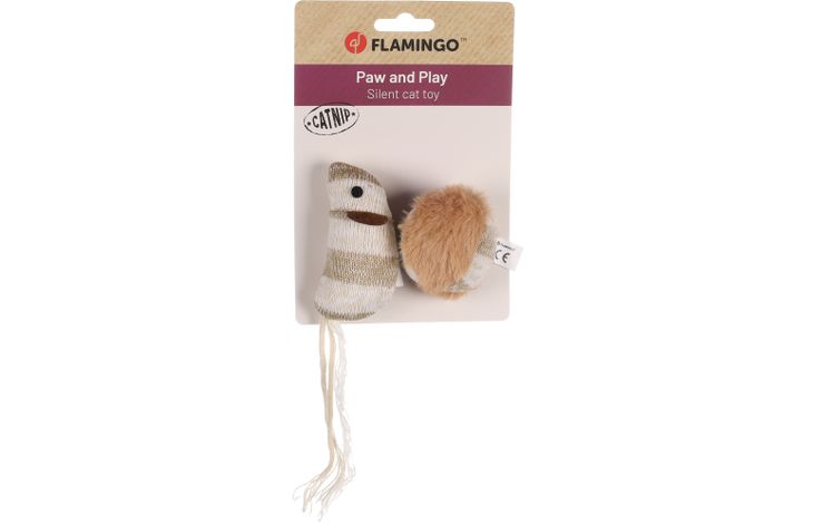 Flamingo Toy Faci Mouse with ball Brown