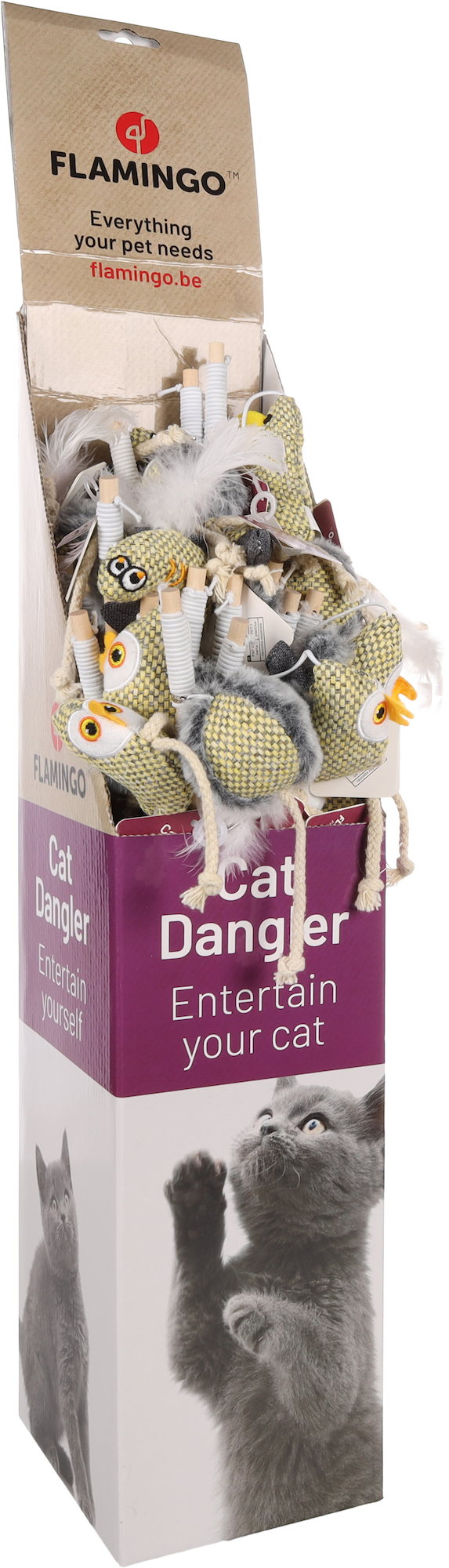 Flamingo Toy Jagre Dangler with ball Yellow