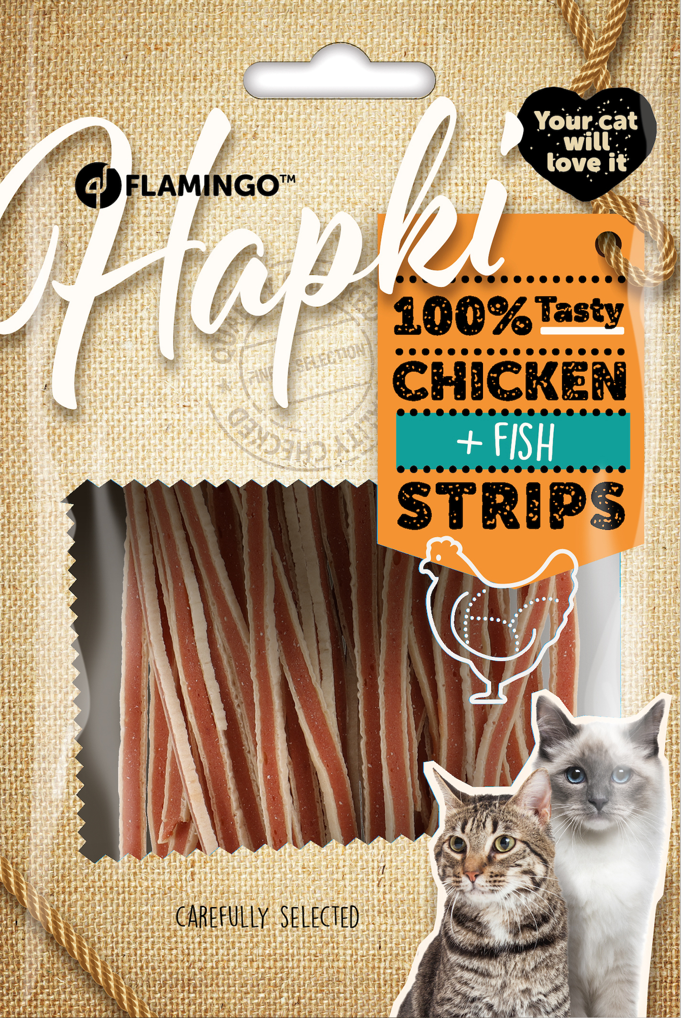 Flamingo Snacks Hapki Sushi strips with chicken & Fish 