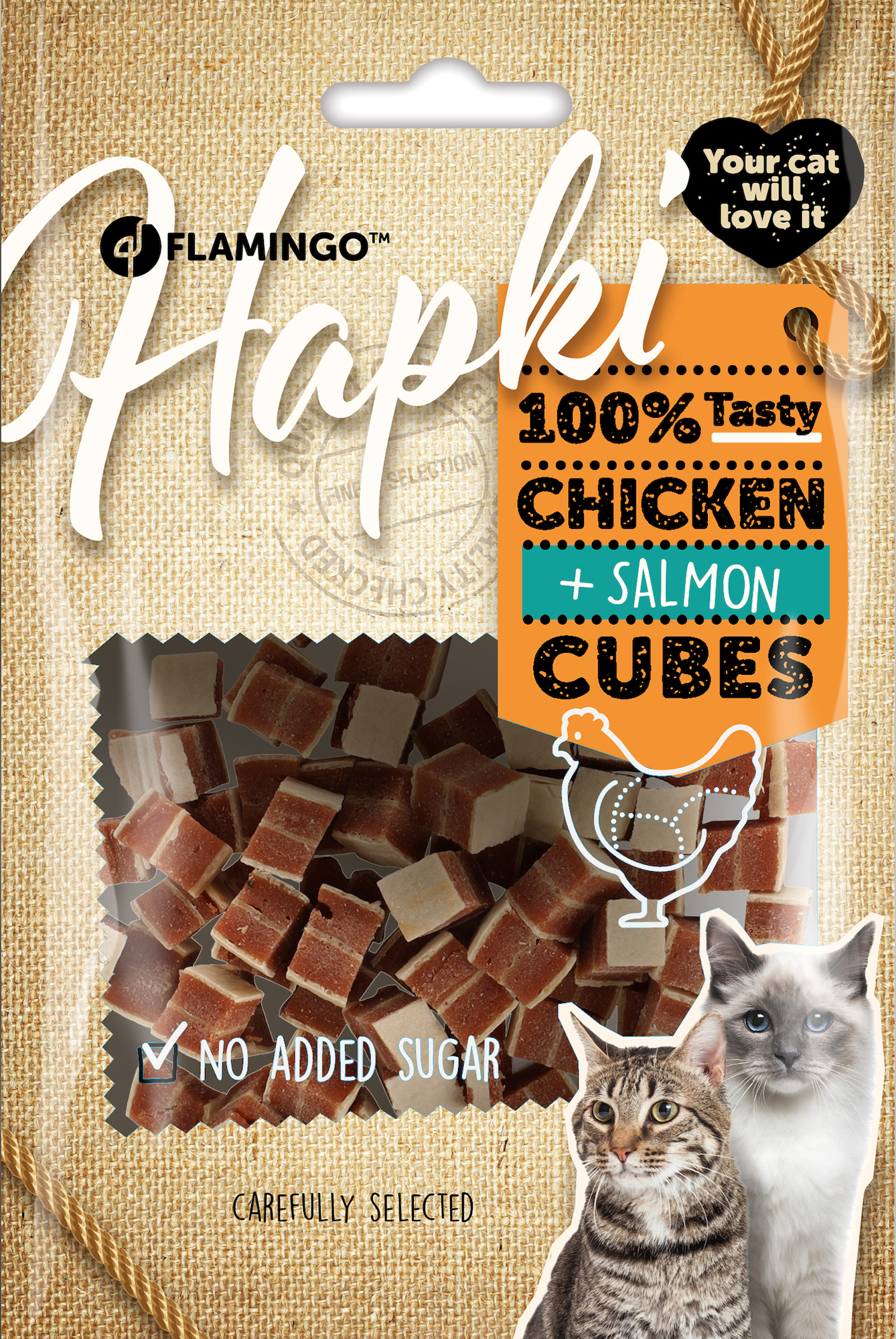 Flamingo Snacks Hapki Small blocks with chicken & with salmon 