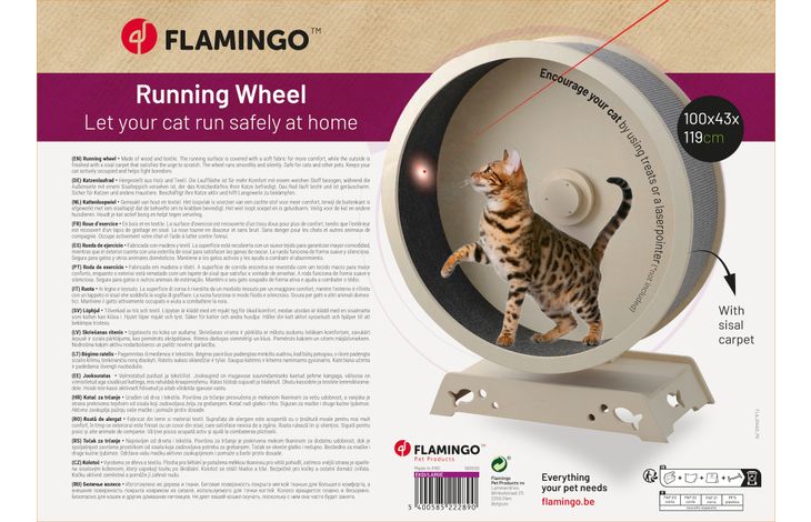 Flamingo Roue d'exercice Eksi  Brun clair