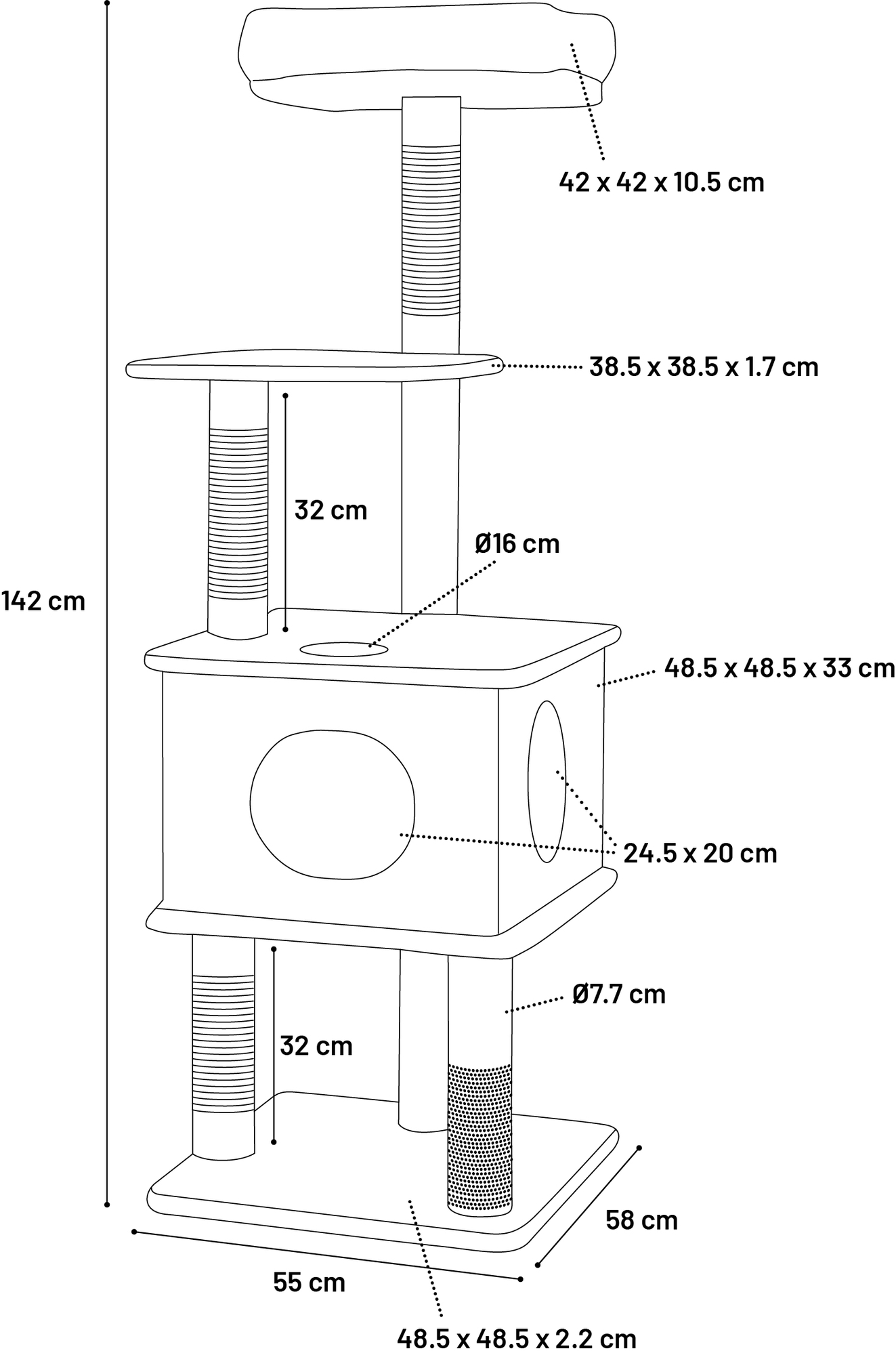 Flamingo Scratching tree  Teor Grey