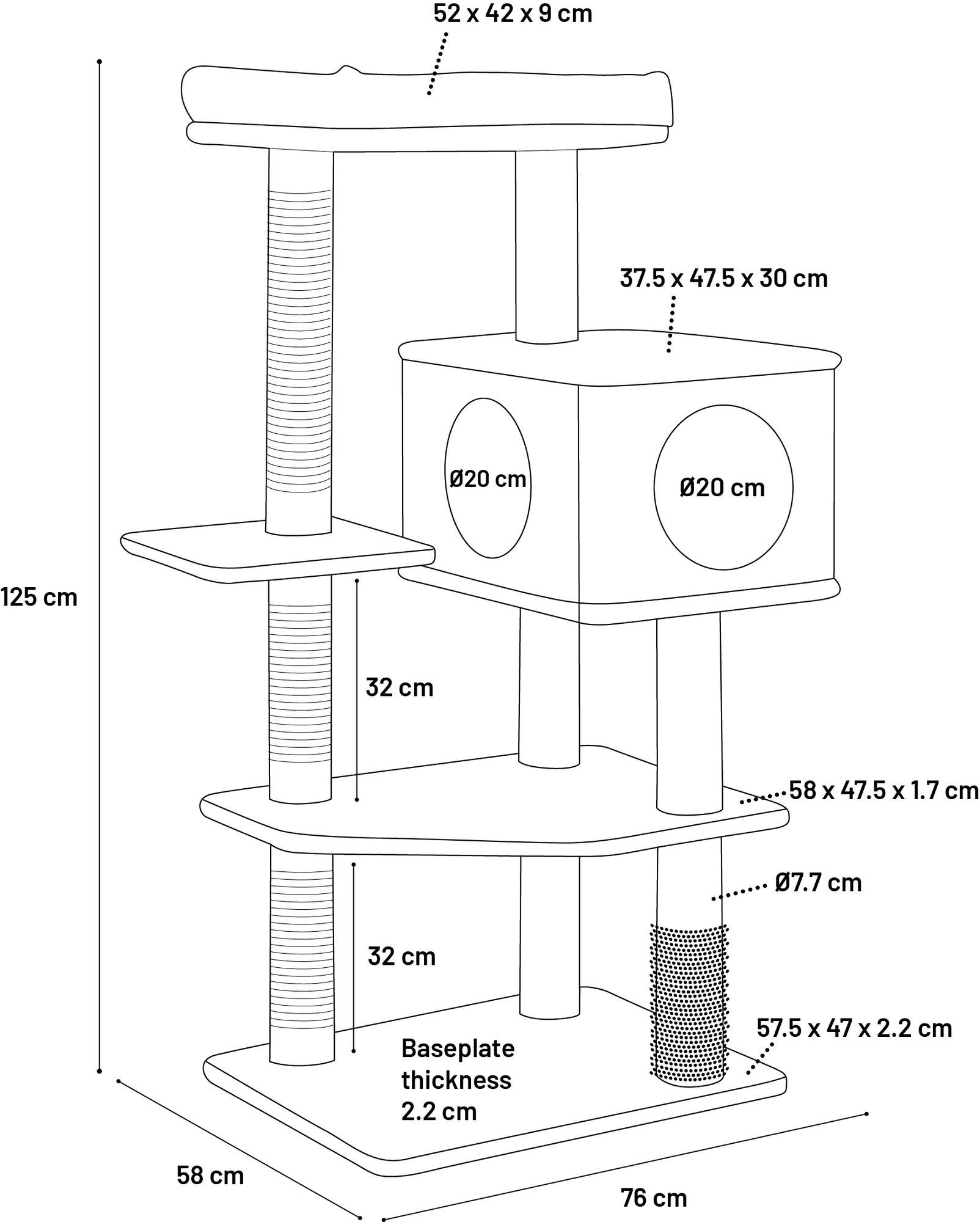 Flamingo Scratching tree  Fulgur Grey