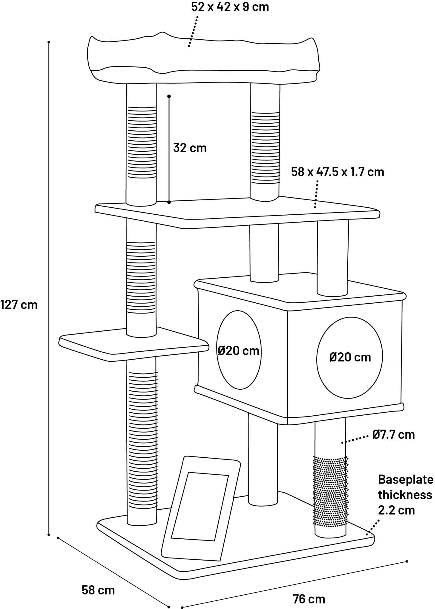 Flamingo Scratching tree  Halo Grey