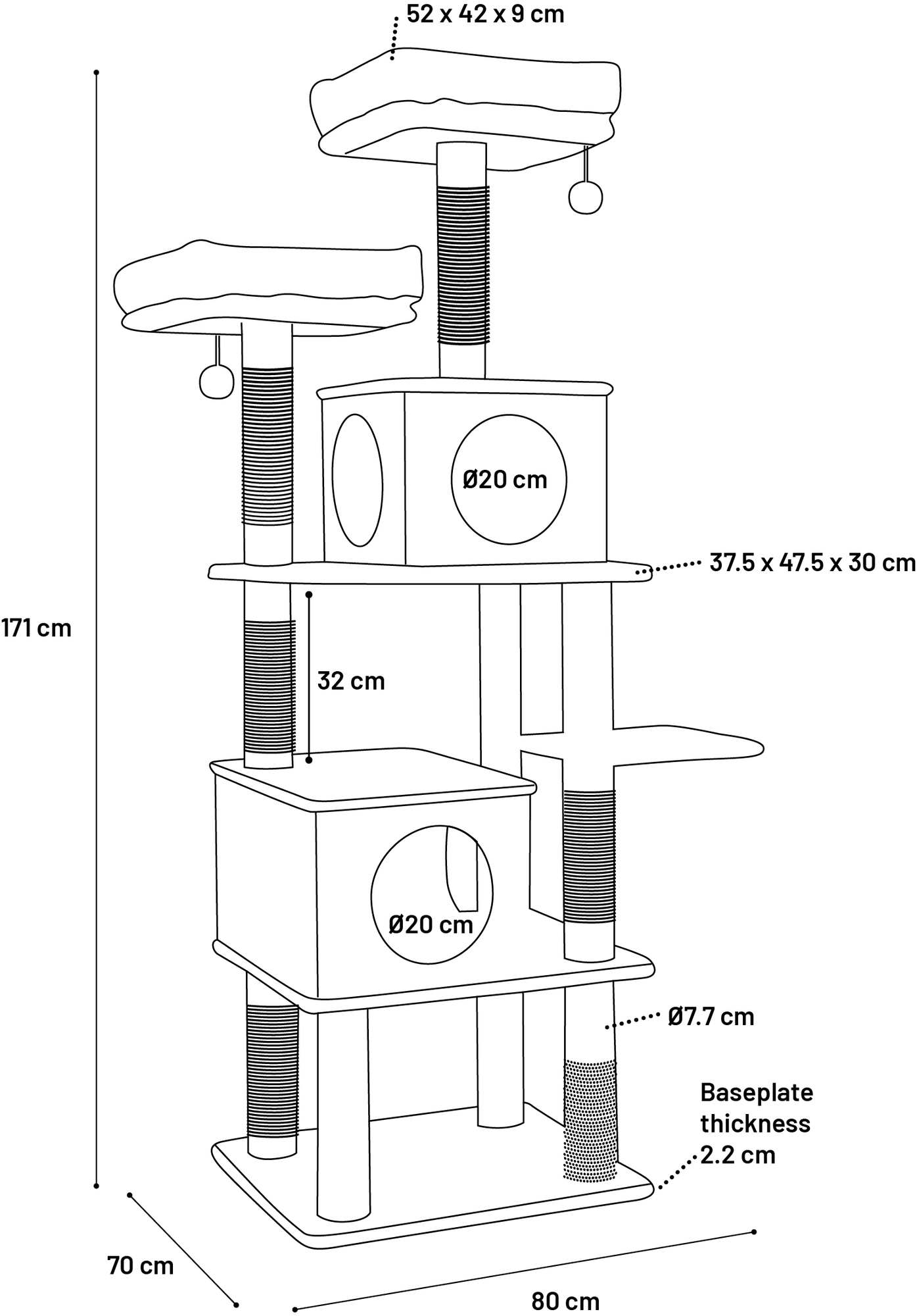 Flamingo Scratching tree  Aurora Grey