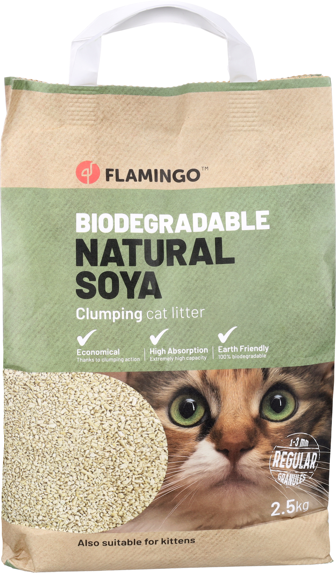 Cat litter Soy Fine grains Clumping 561557 Flamingo Pet Products