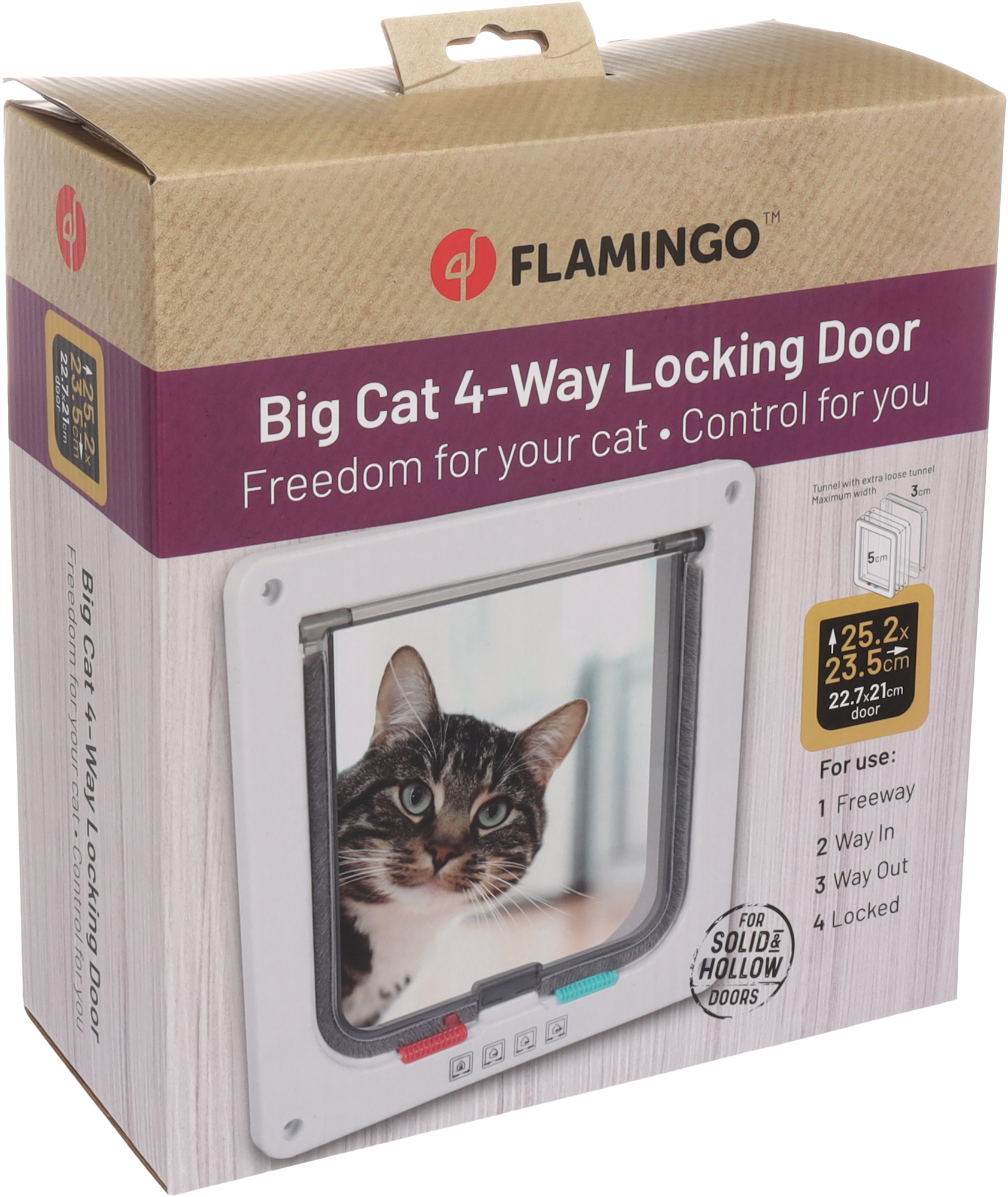 Cat door & Tunnel 4 settings for large cats Jano White | 561559