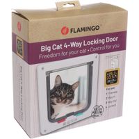Flamingo Poezendeur & Tunnel 4-standen voor grote katten Jano Wit