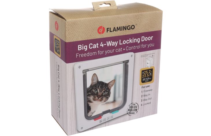 Flamingo Poezendeur & Tunnel 4-standen voor grote katten Jano Wit