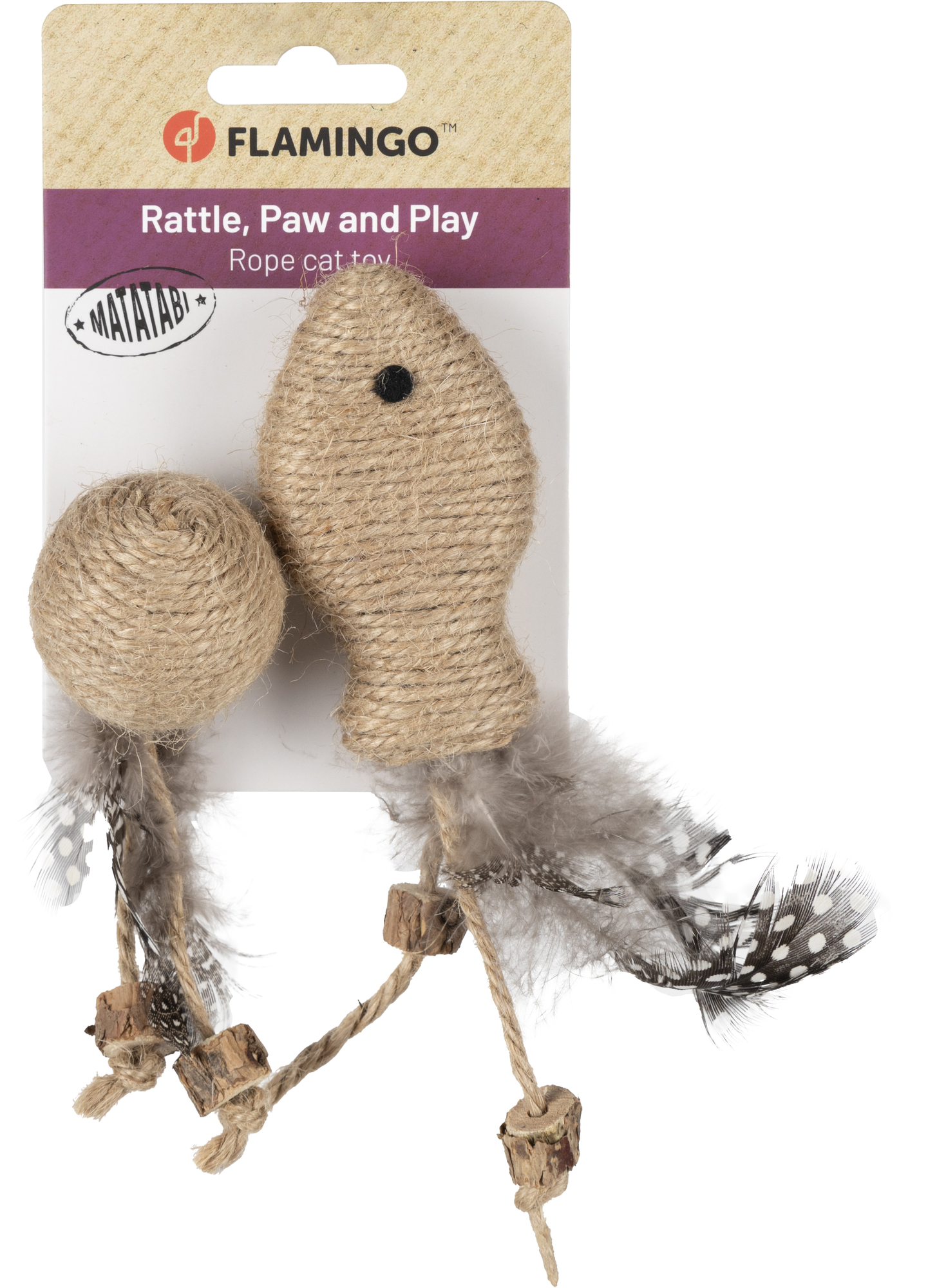 Flamingo Toy Yutsa Ball & Fish Brown