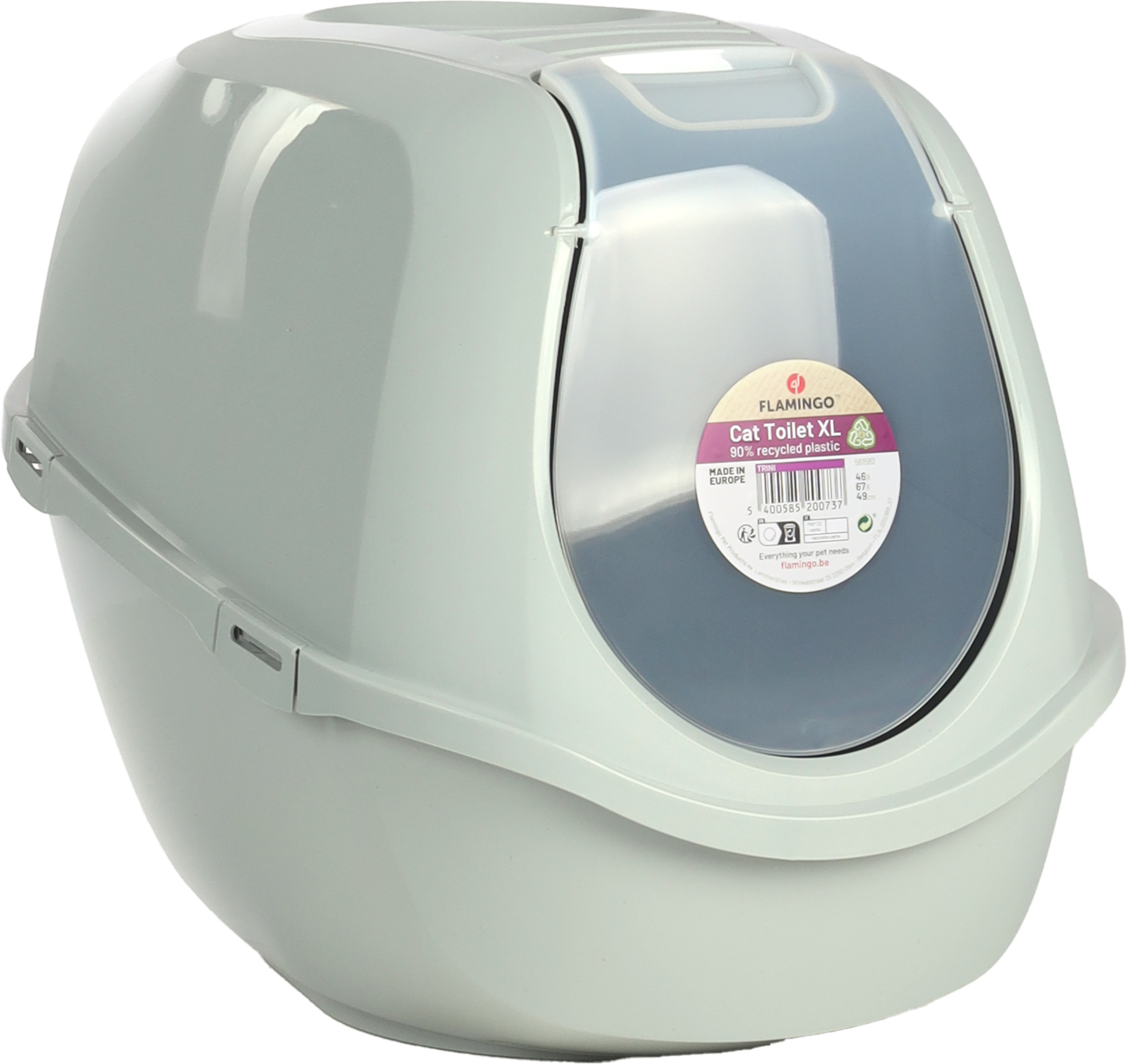 Flamingo Cat toilet Trini Grey