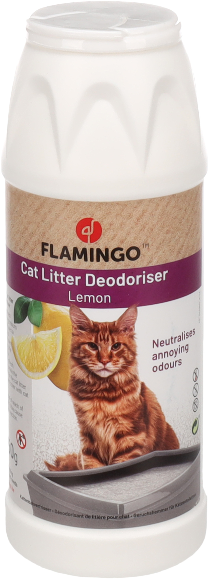 Flamingo Cat litter deodoriser with lemon scent