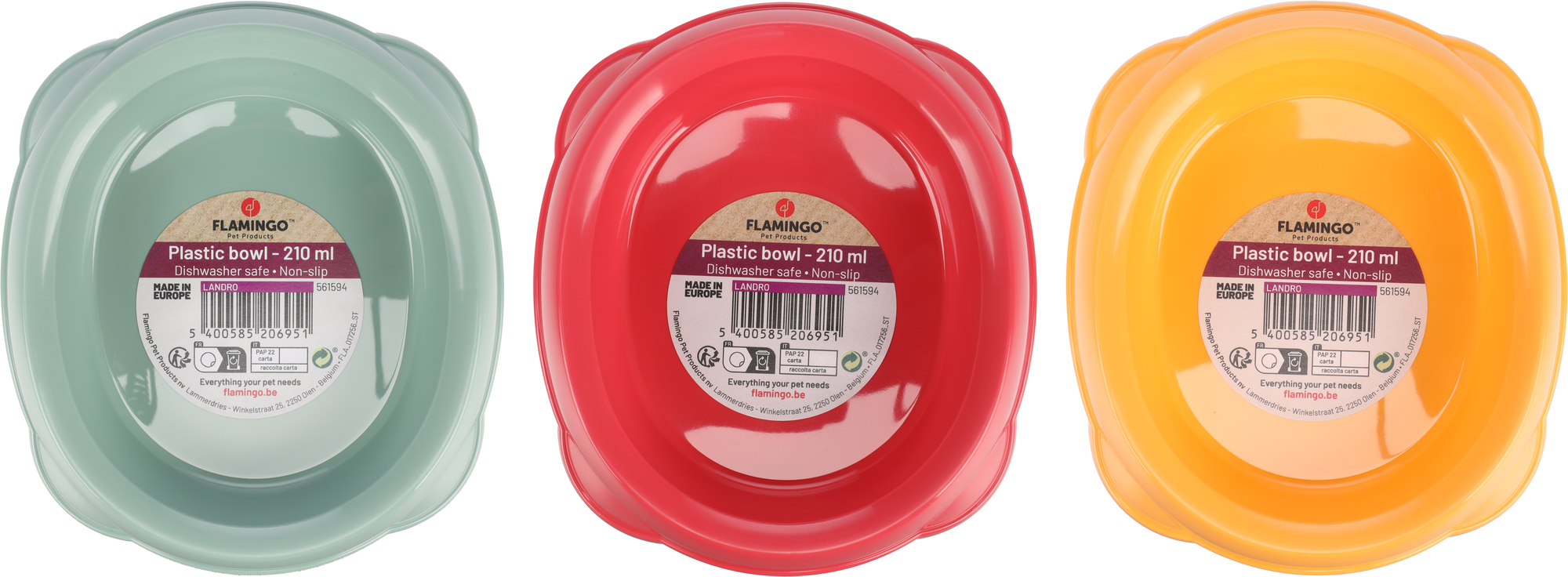 Flamingo Eet- en drinkpot Landro Ovaal Exoti meerdere kleuren