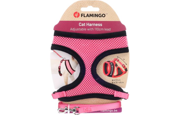 Flamingo Harnais avec laisse Harms Rose