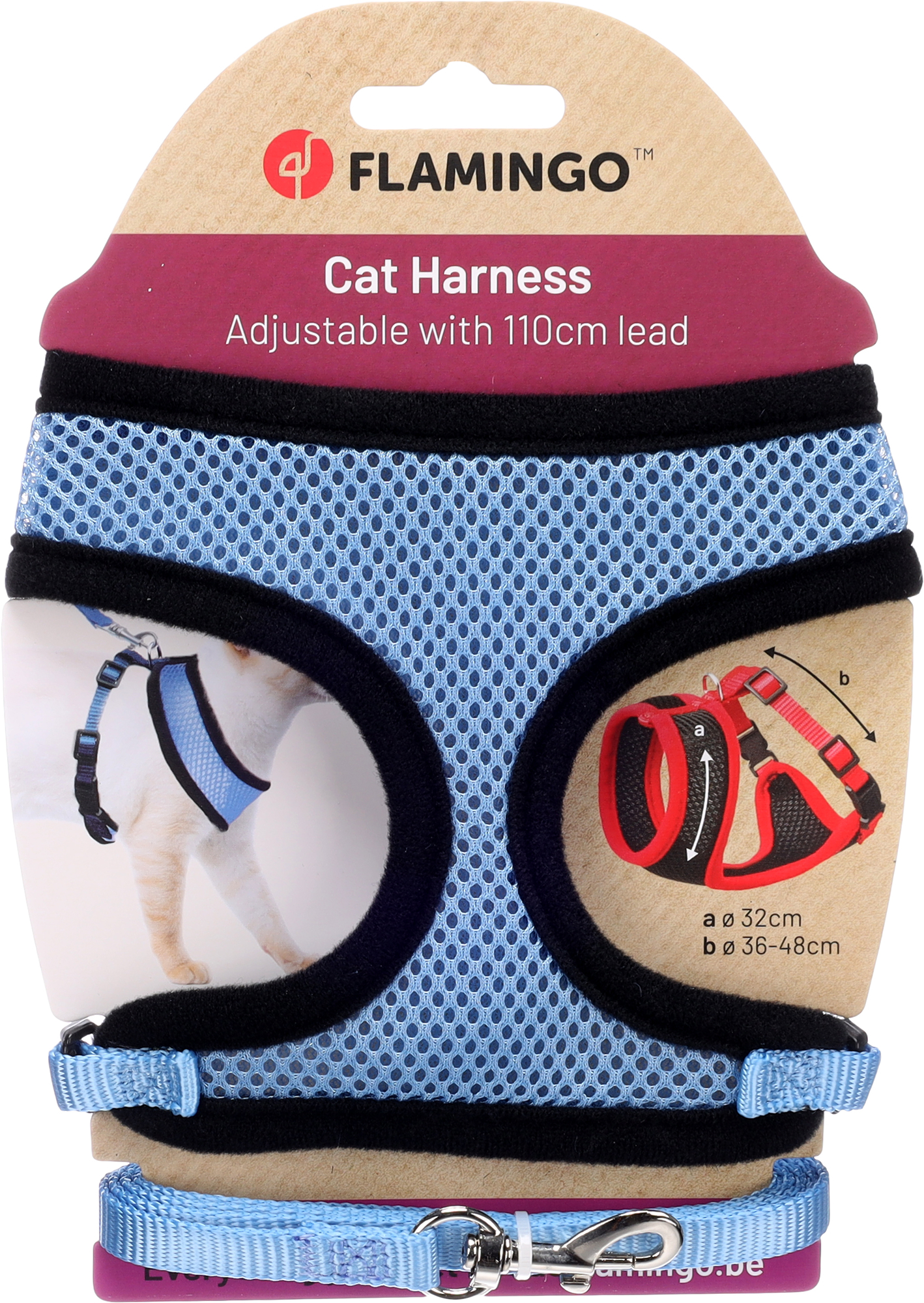 Flamingo Geschirr mit Leine Harms Blau