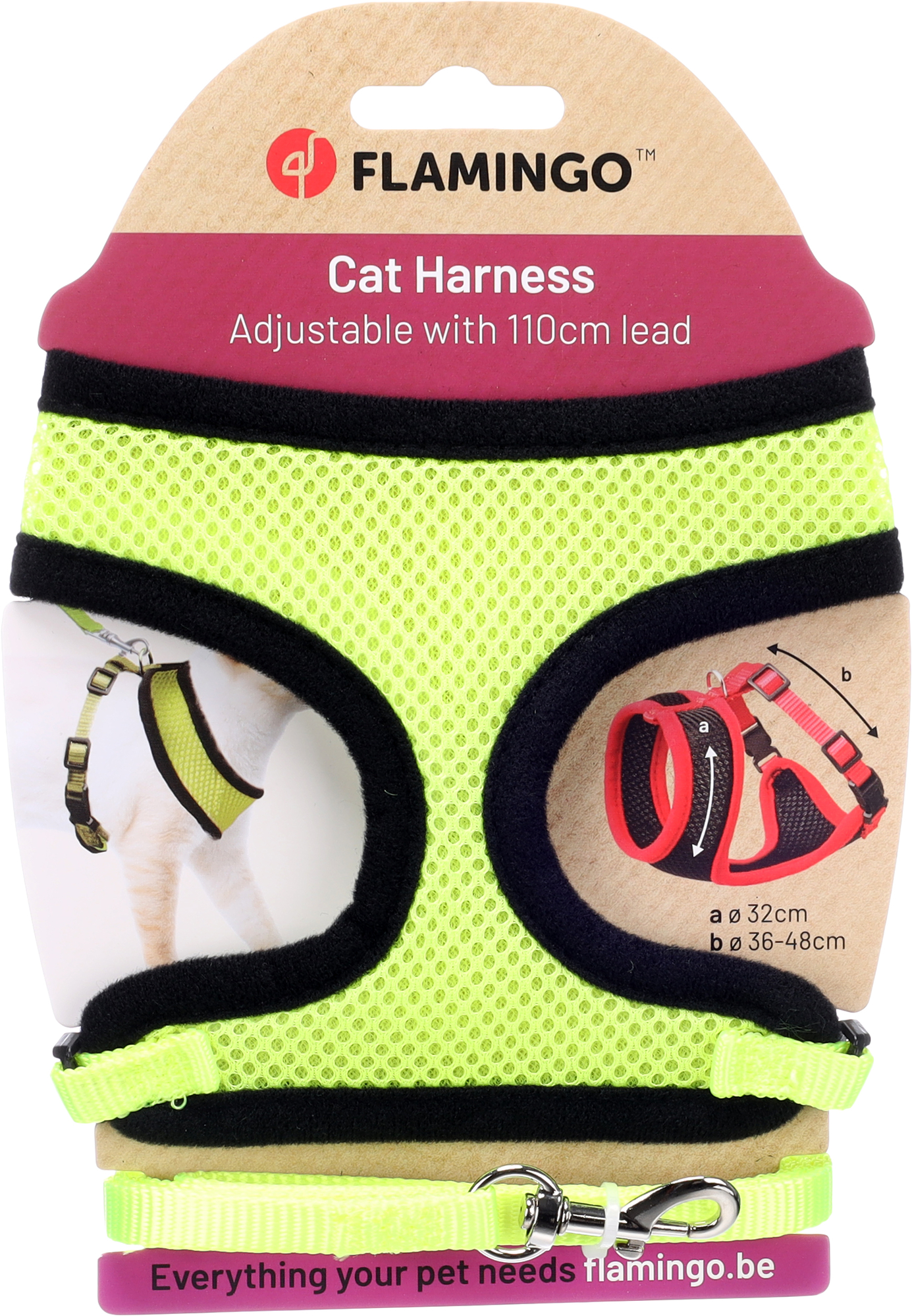Flamingo Harness with leash Harms Yellow