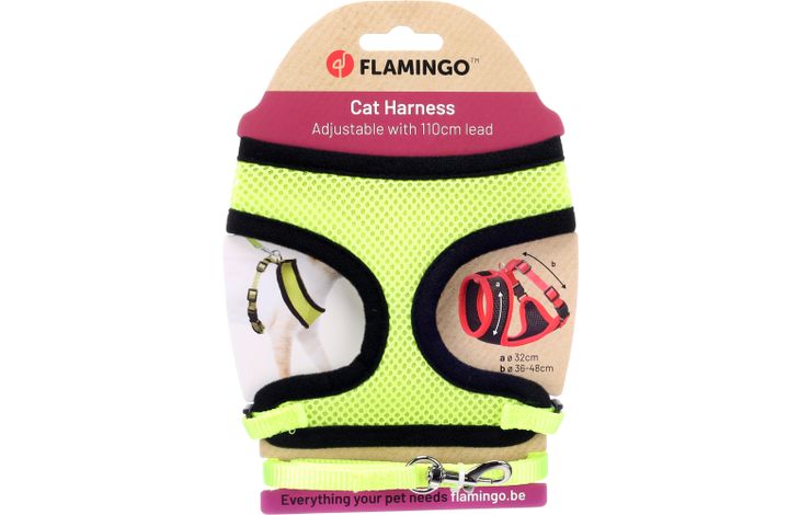 Flamingo Harnais avec laisse Harms Jaune