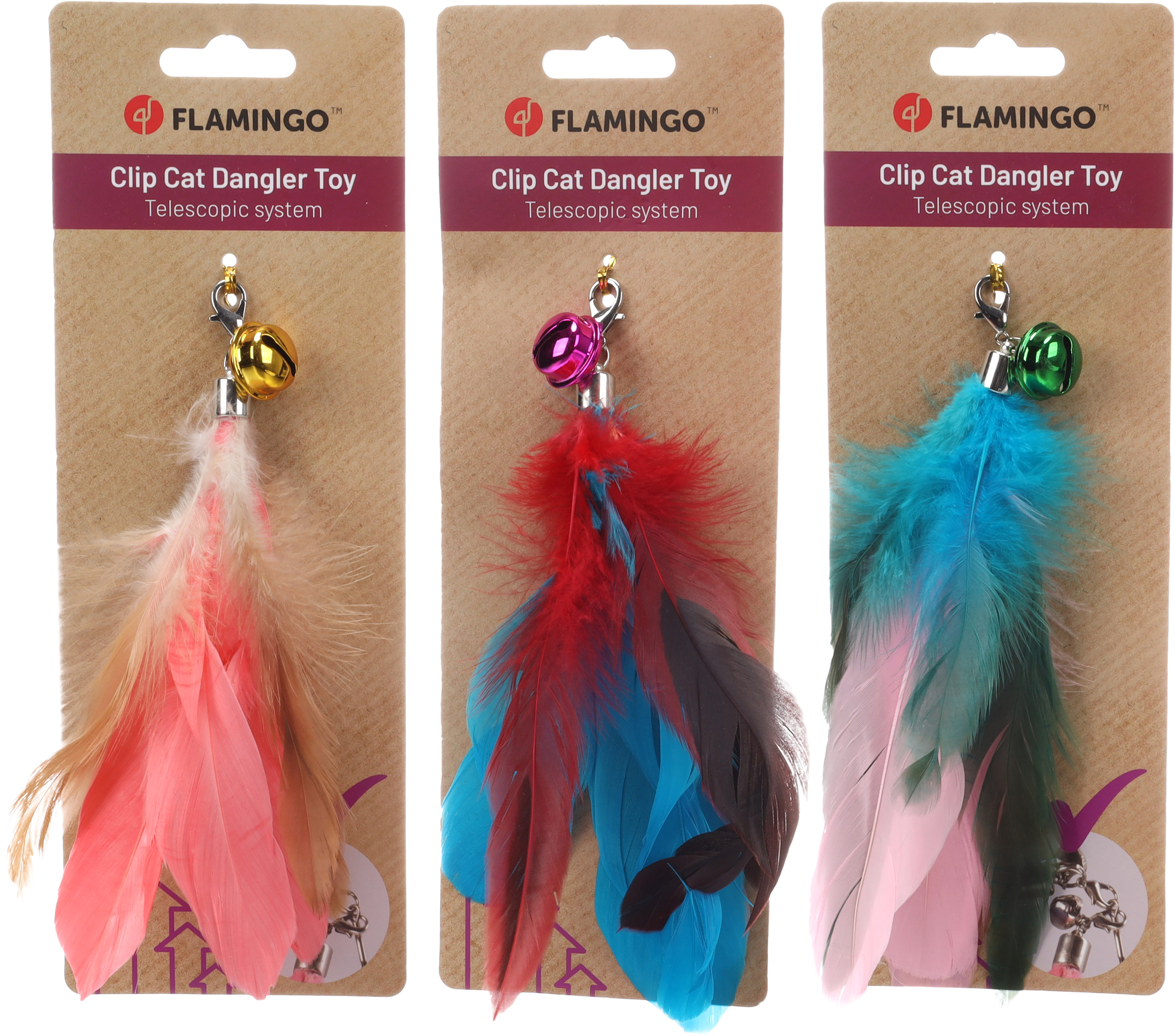 Flamingo Toy Maud Feather for dangler Multiple colours