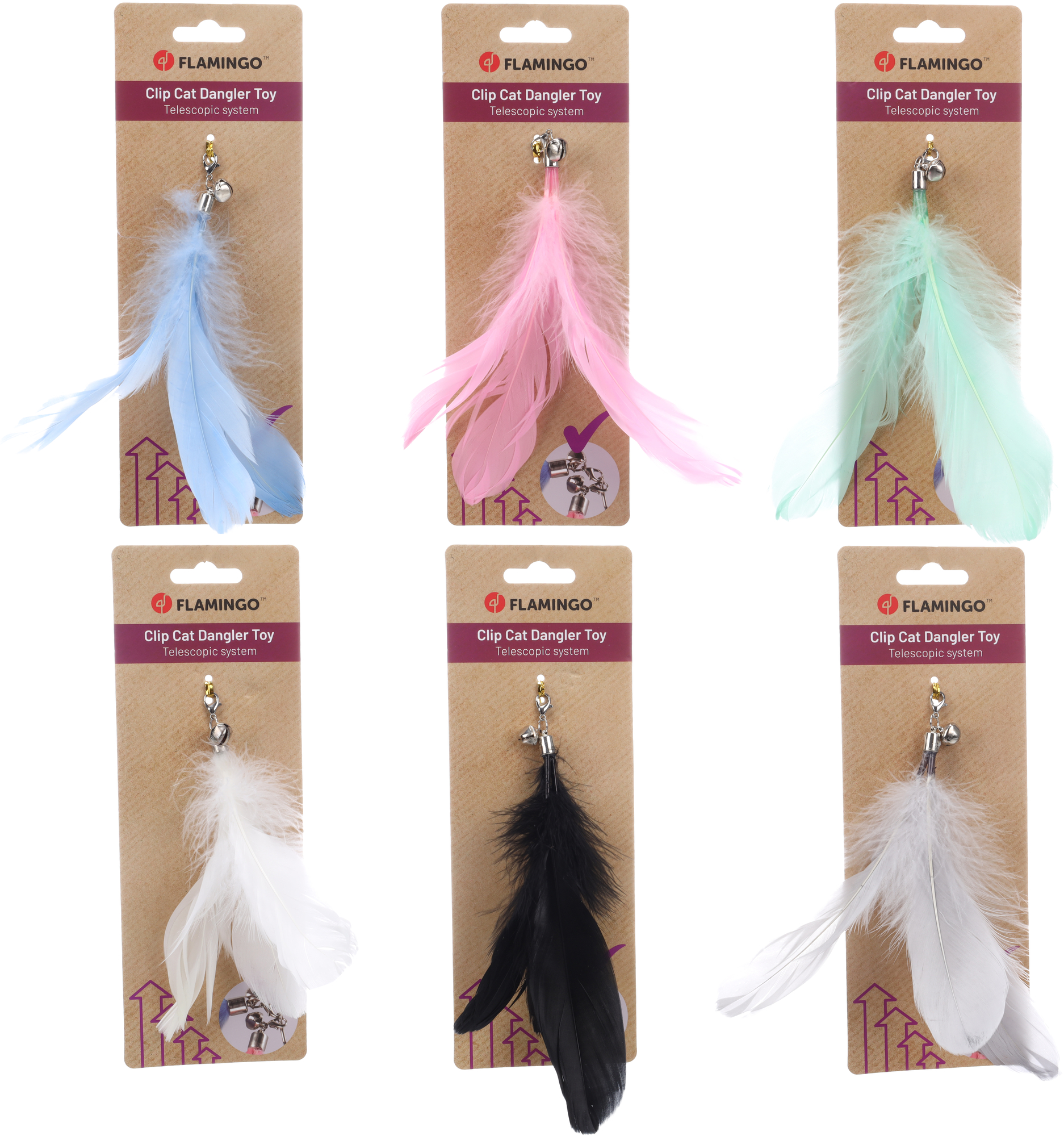 Flamingo Jouet Clu Plume pour canne à pêche Plusieurs couleurs