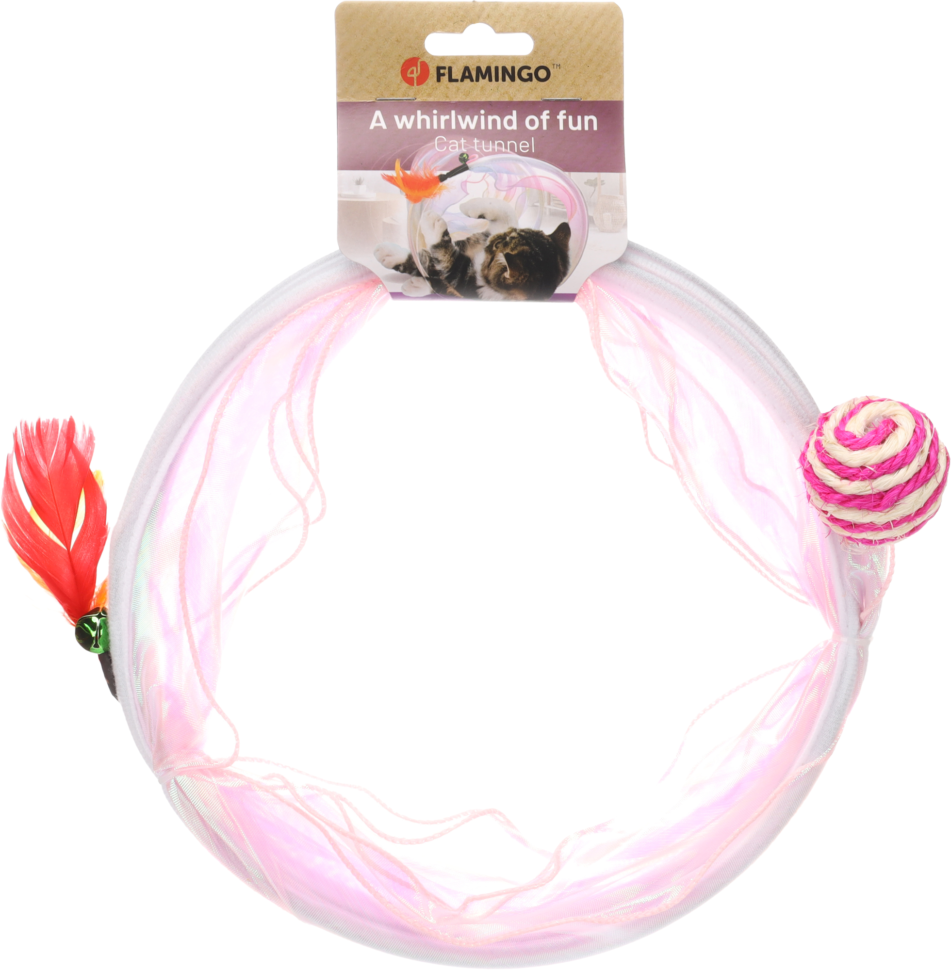 Flamingo Toy Kennedy Tunnel with ball Pink