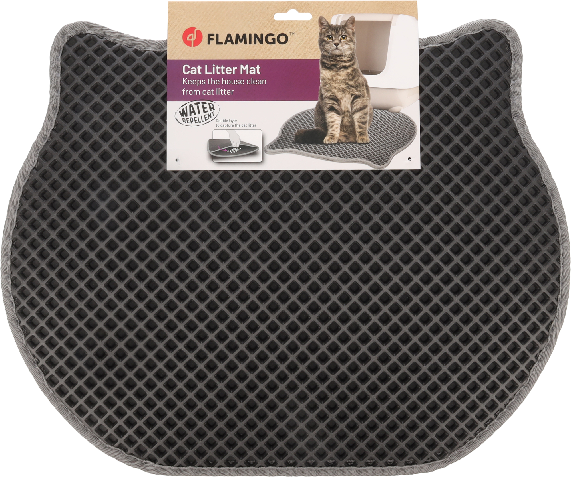 Flamingo Cat litter tray mat Matz Grey
