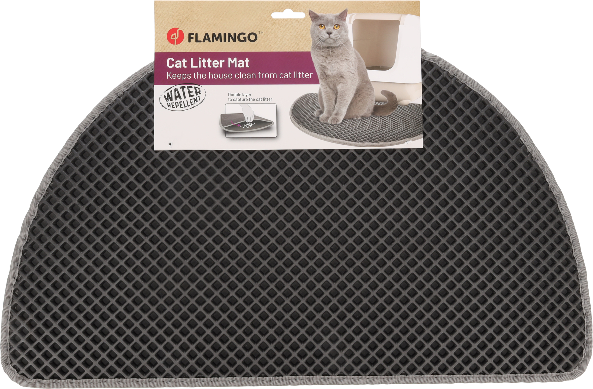 Flamingo Cat litter tray mat Matz Grey