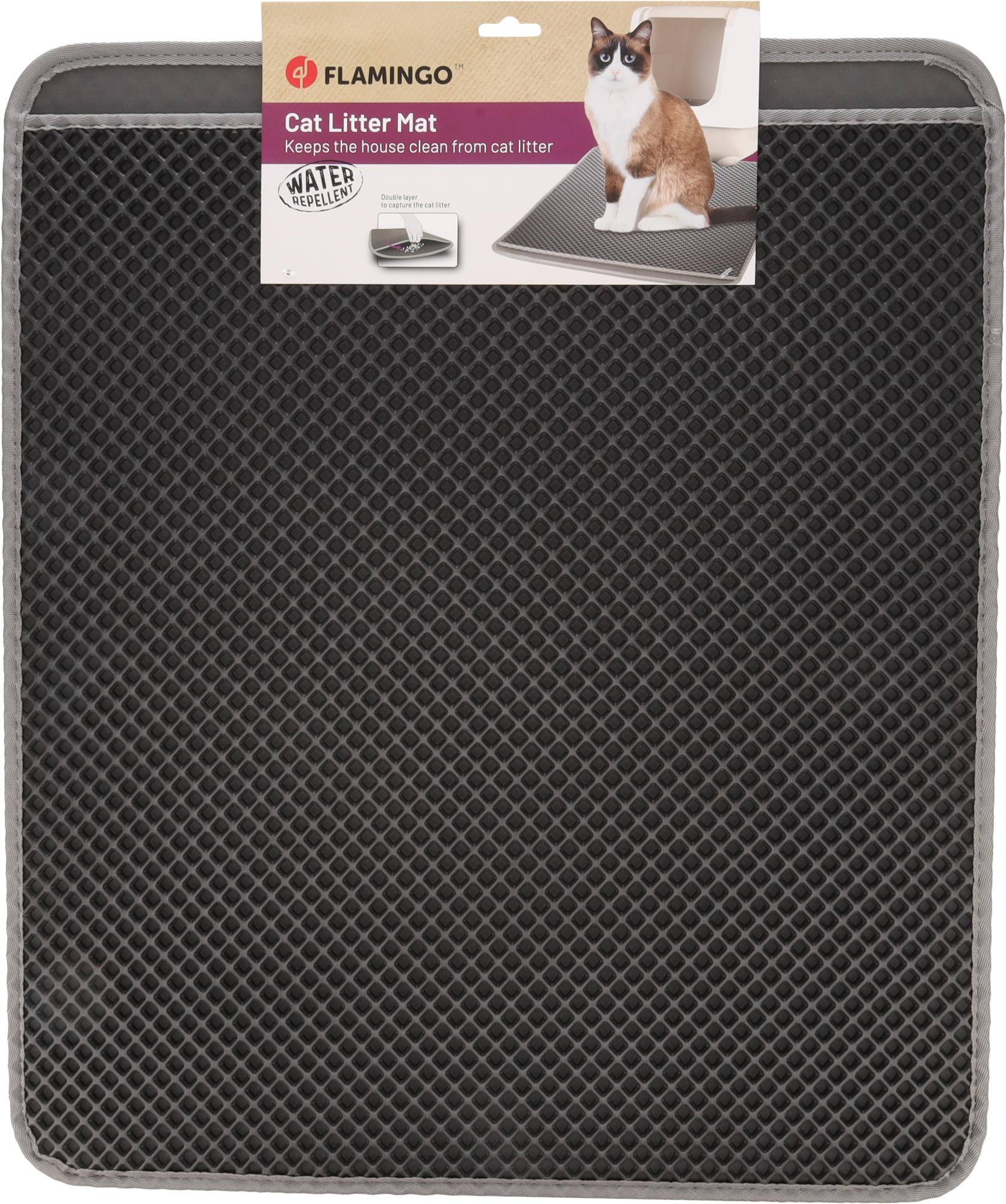 Flamingo Tapis de bac à litière Matz Gris