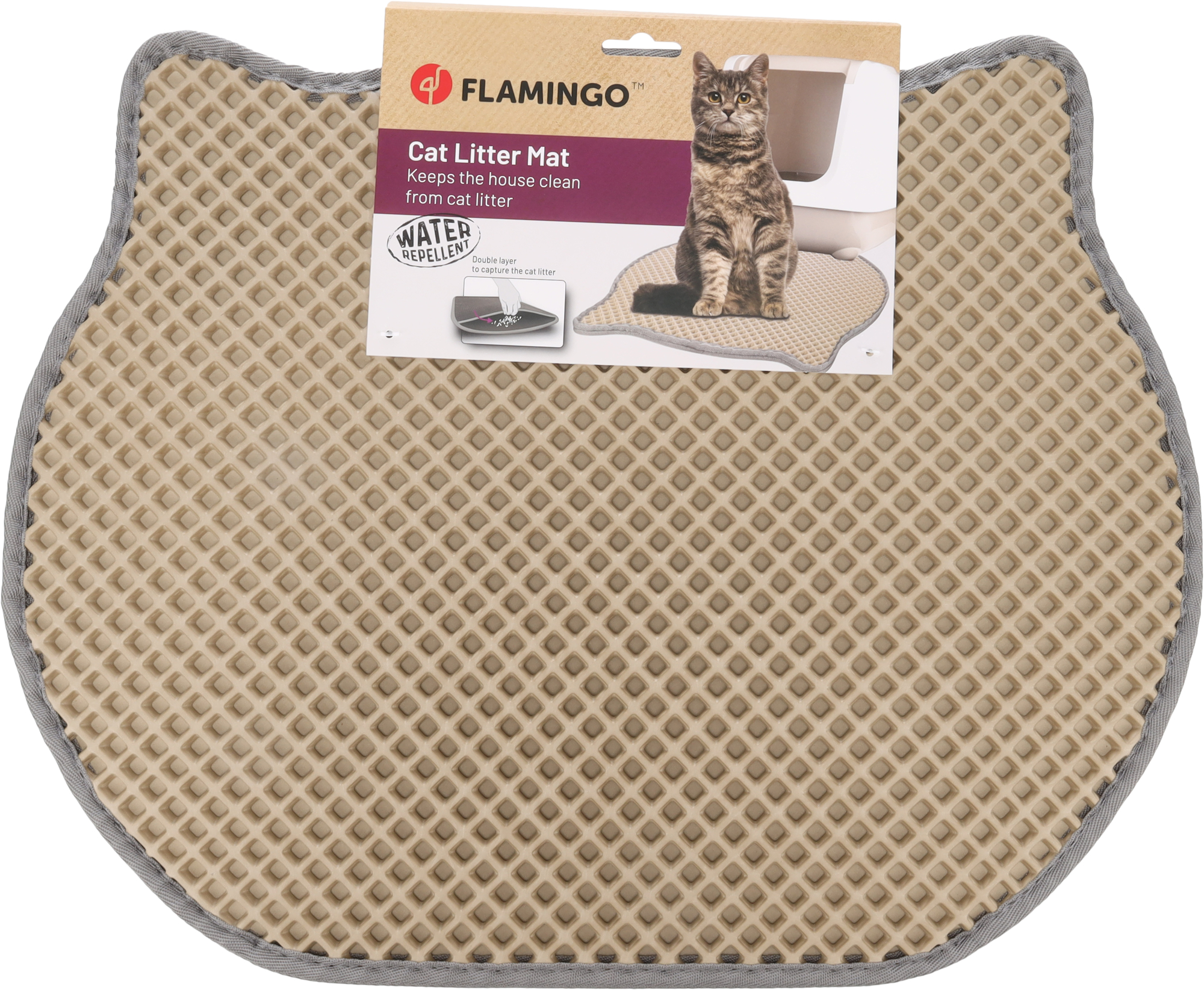 Flamingo Kattenbakmat Matz Beige