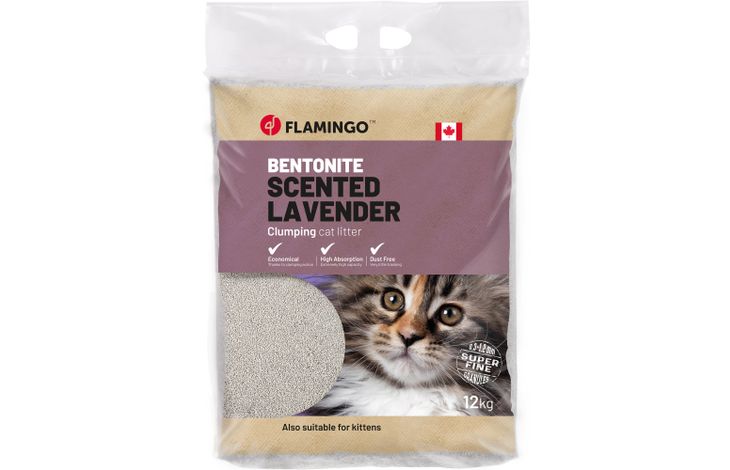 Flamingo Cat litter Bentonite with lavender scent Fine grains Clumping