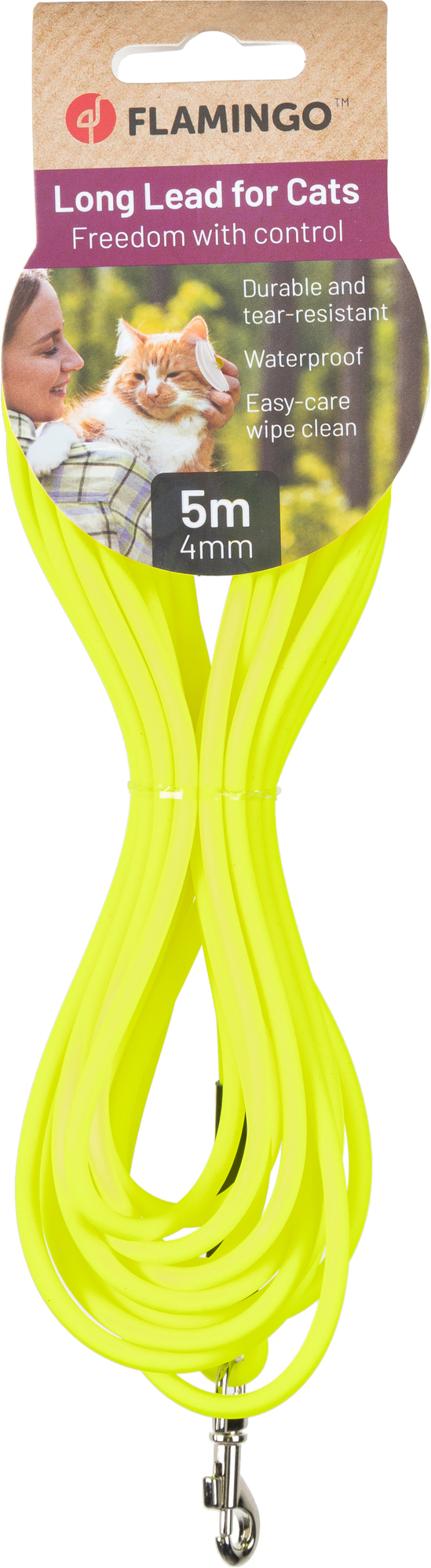 Flamingo Training and tracking leash Caspar Fluo yellow