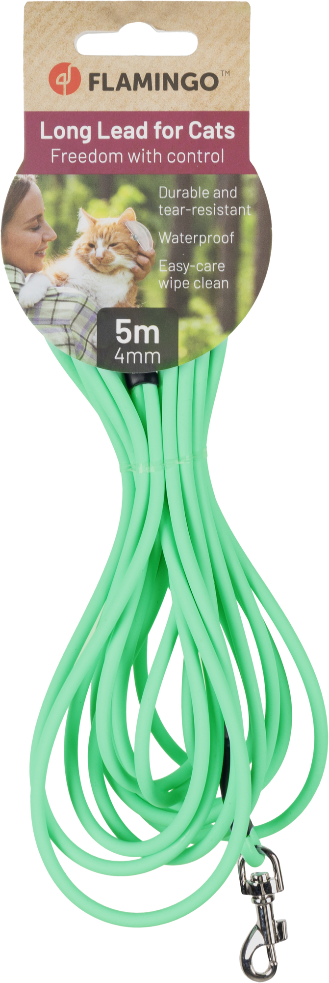 Flamingo Training and tracking leash Caspar Mint green