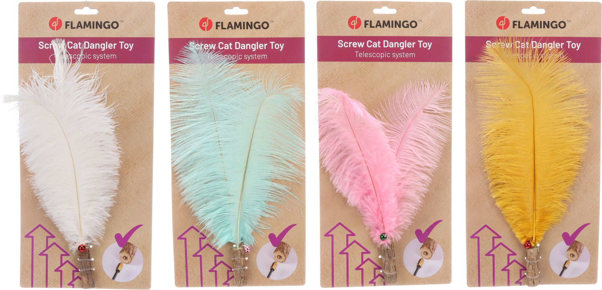 Flamingo Giocattolo Plumu Piuma per canna da pesca Colori multipli