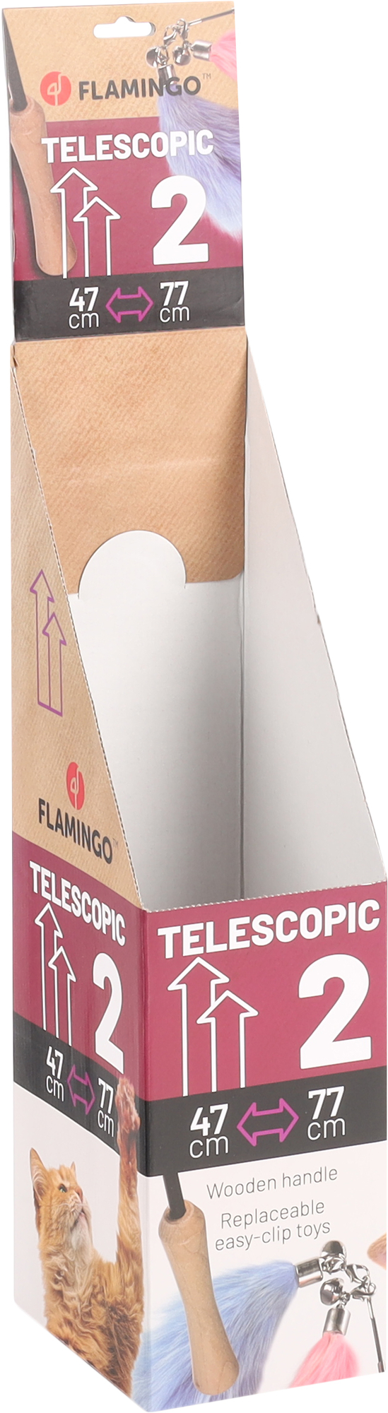 Flamingo Display cat danglers Tele 2 White