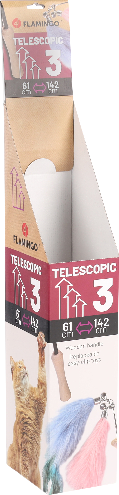 Flamingo Display cat danglers Tele 3 White