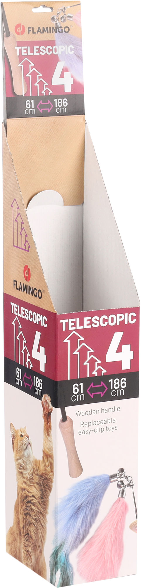 Flamingo Display cat danglers Tele 4 White