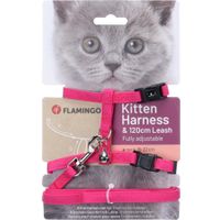 Flamingo Harnas met looplijn voor kittens Lomi Fuchsia