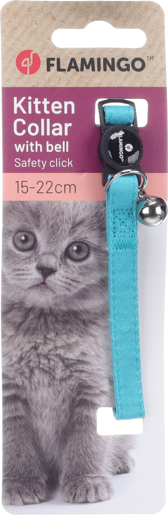 Flamingo Collare Gattino Lomi Azzurro chiaro