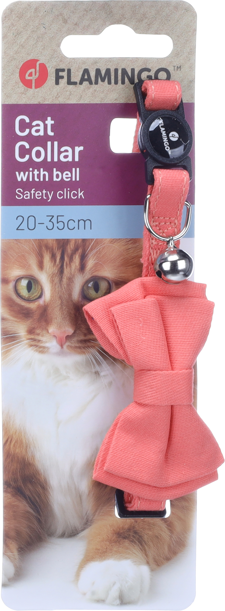 Flamingo Collar with bow tie Lomi Salmon pink