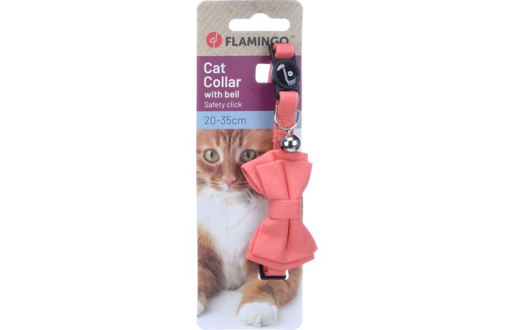 Flamingo Halsband met strik Lomi Zalmroze