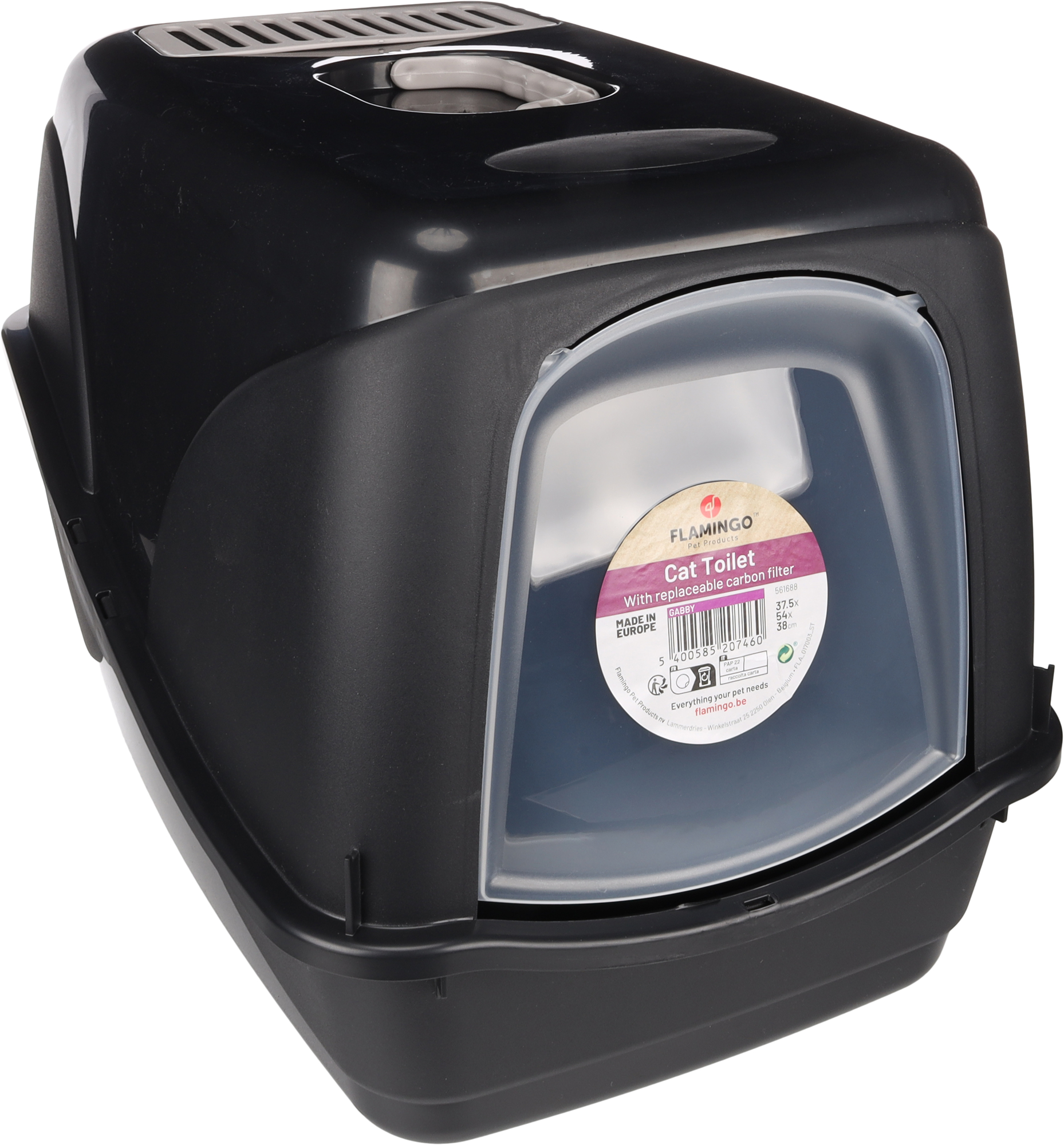 Flamingo Cat toilet Gabby Black