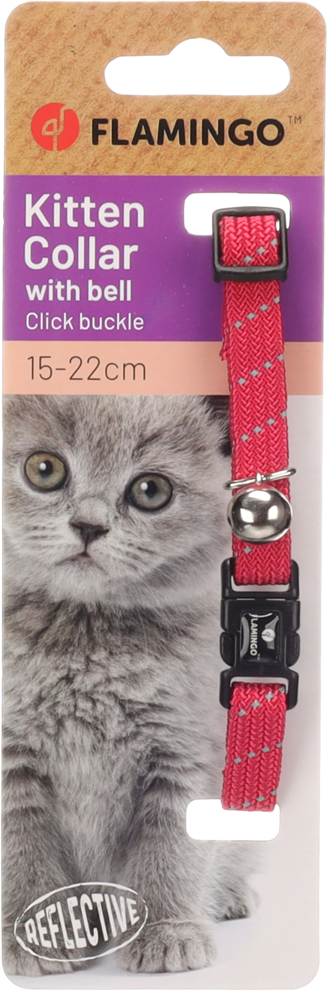 Flamingo Collar Kitten Elza Coral red