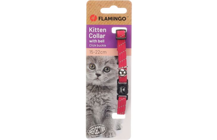 Flamingo Collar Kitten Elza Coral red