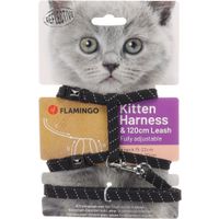Flamingo Harnais avec laisse Chaton Elza Noir