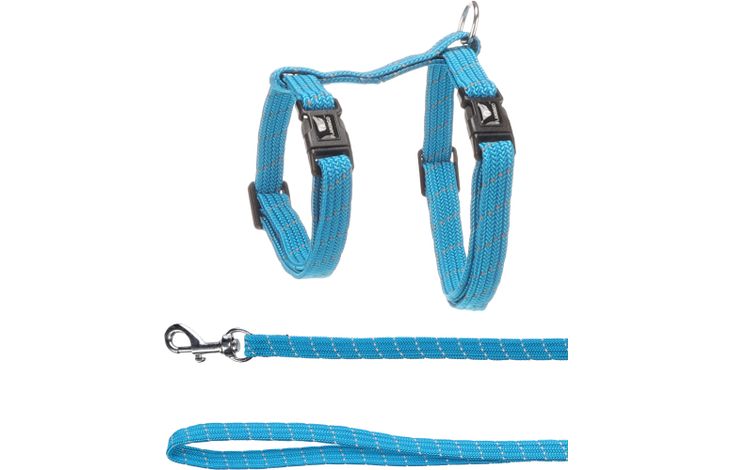 Flamingo Harness with leash Kitten Elza Blue