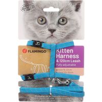 Flamingo Harness with leash Kitten Elza Blue