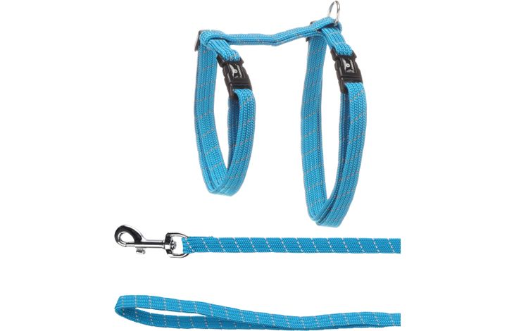 Flamingo Harnais avec laisse Elza Bleu