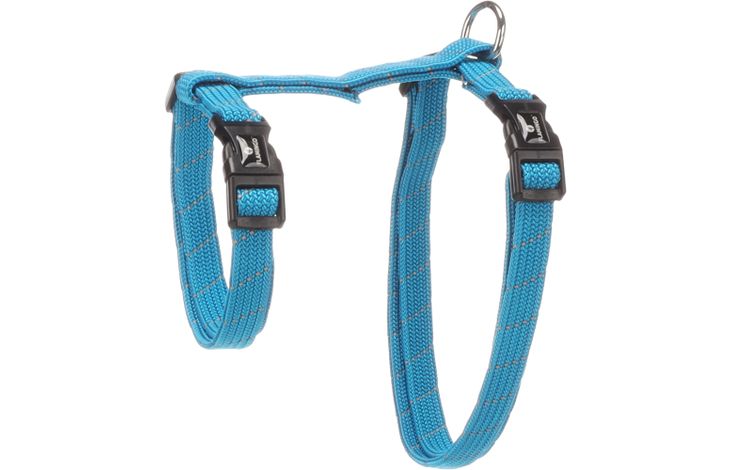 Flamingo Harnas met looplijn voor grote katten Elza Blauw